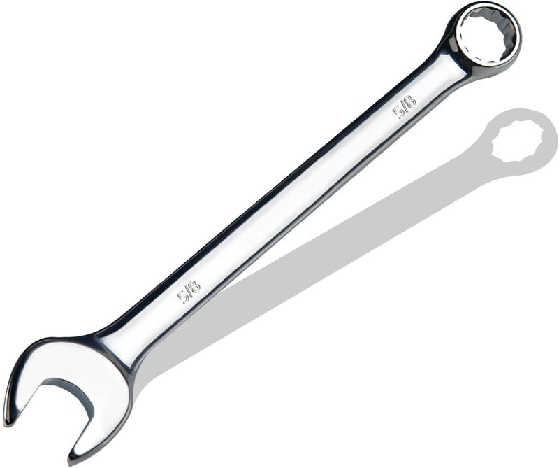 pgroup 5/8" SAE Combination Wrench, CR-V Steel with Mirror Polish, 12-Point Design, 15-Degree Offset, Perfect for Auto Repair, Household, Car & Truck Emergency - Image 1